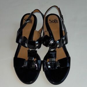 Women's Sofft Black patent Sandals NEW sz 10 med